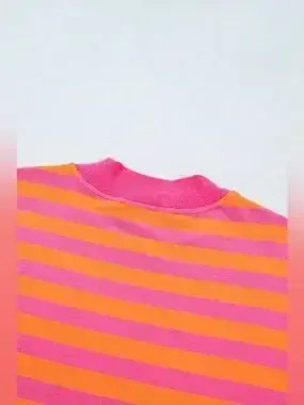 Stripe Color Block Patchwork Mock Neck Pullover Drawstring Mini Skort Set - Picture 6 of 9